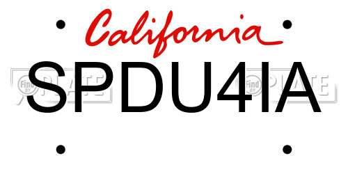 SPDU4IA California License Plate