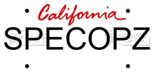 SPECOPZ California License Plate