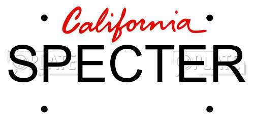 SPECTER California License Plate