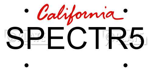 SPECTR5 California License Plate