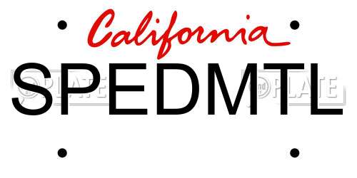 SPEDMTL California License Plate