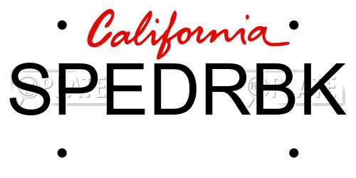 SPEDRBK California License Plate