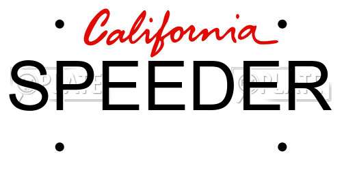 SPEEDER California License Plate