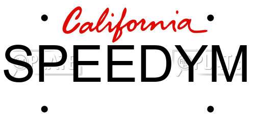 SPEEDYM California License Plate