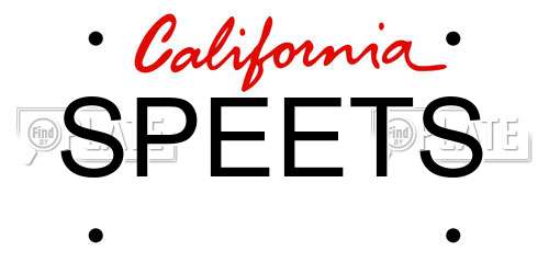 SPEETS California License Plate