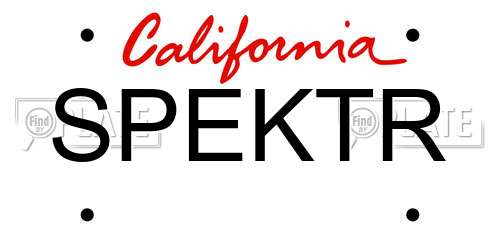 SPEKTR California License Plate