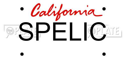 SPELIC California License Plate