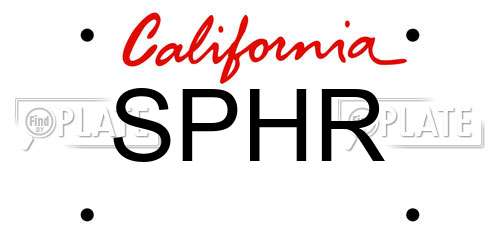SPHR California License Plate