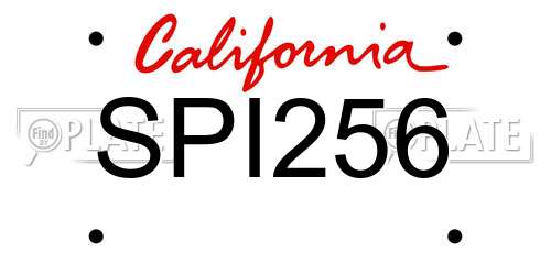 SPI256 California License Plate