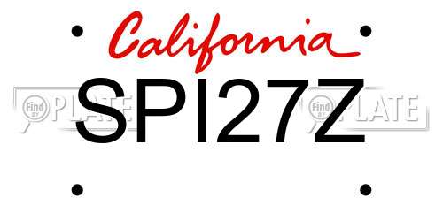 SPI27Z California License Plate