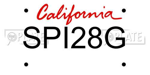 SPI28G California License Plate