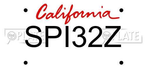 SPI32Z California License Plate