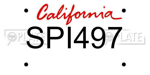 SPI497 California License Plate