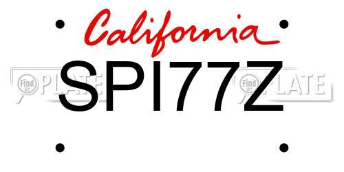 SPI77Z California License Plate