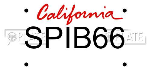 SPIB66 California License Plate