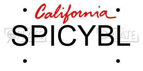 SPICYBL California License Plate