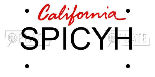 SPICYH California License Plate