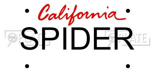 SPIDER California License Plate