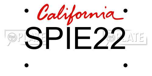 SPIE22 California License Plate