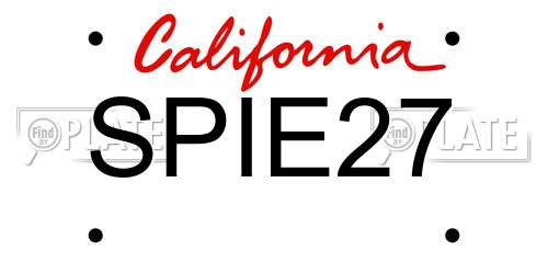 SPIE27 California License Plate