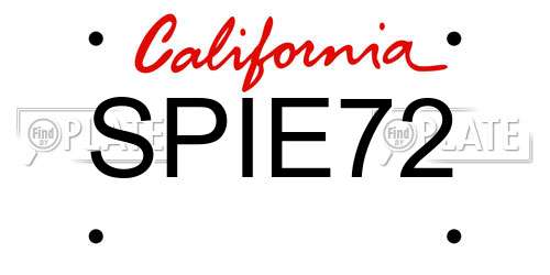 SPIE72 California License Plate