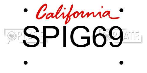 SPIG69 California License Plate