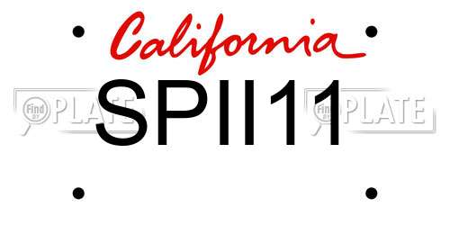 SPII11 California License Plate