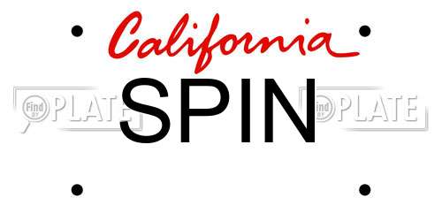 SPIN California License Plate