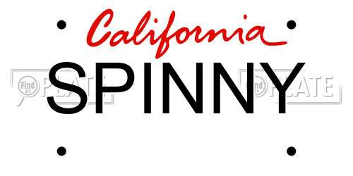 SPINNY California License Plate