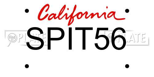 SPIT56 California License Plate