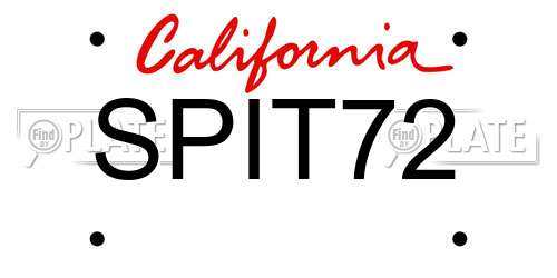 SPIT72 California License Plate