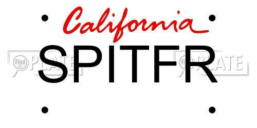 SPITFR California License Plate