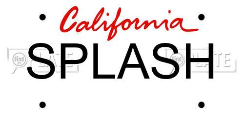 SPLASH California License Plate