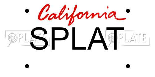 SPLAT California License Plate