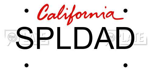 SPLDAD California License Plate