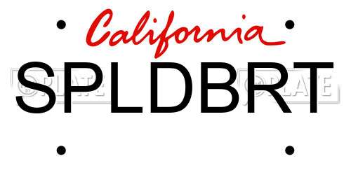 SPLDBRT California License Plate