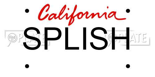 SPLISH California License Plate