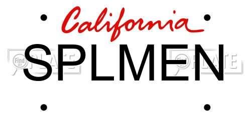 SPLMEN California License Plate