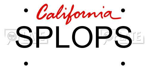 SPLOPS California License Plate