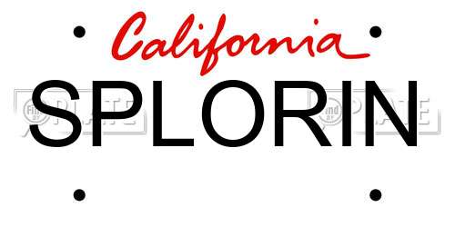 SPLORIN California License Plate