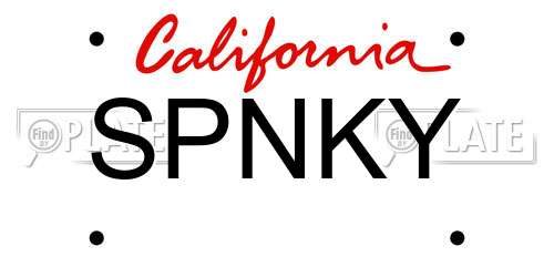 SPNKY California License Plate