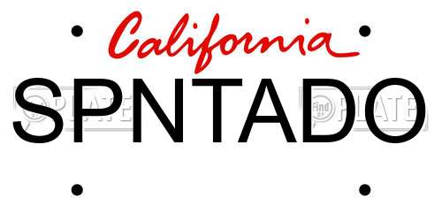 SPNTADO California License Plate