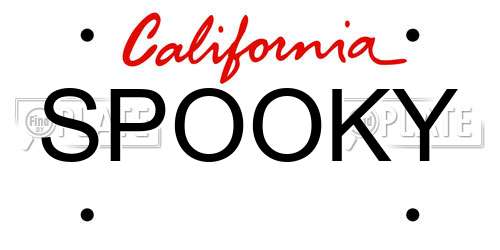 SPOOKY California License Plate