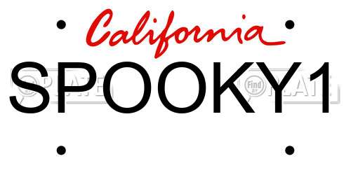 SPOOKY1 California License Plate