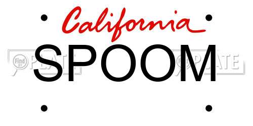 SPOOM California License Plate