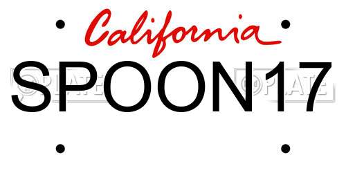 SPOON17 California License Plate