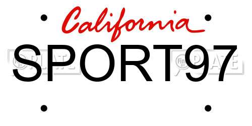 SPORT97 California License Plate
