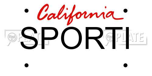 SPORTI California License Plate