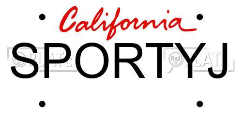 SPORTYJ California License Plate
