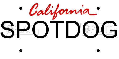 SPOTDOG California License Plate